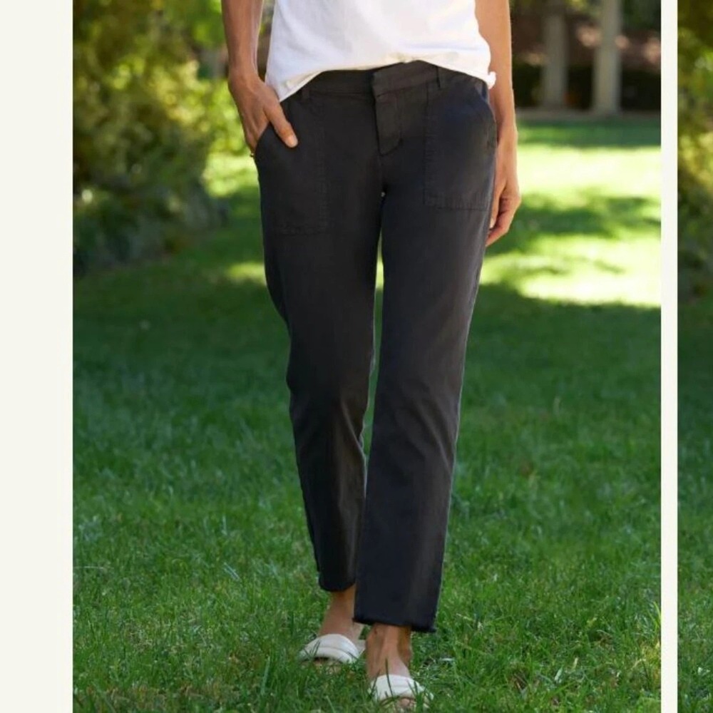 Frank & Eileen Blackrock Cotton Twill Utility Pant Charcoal Gray Sz 8 minimalist